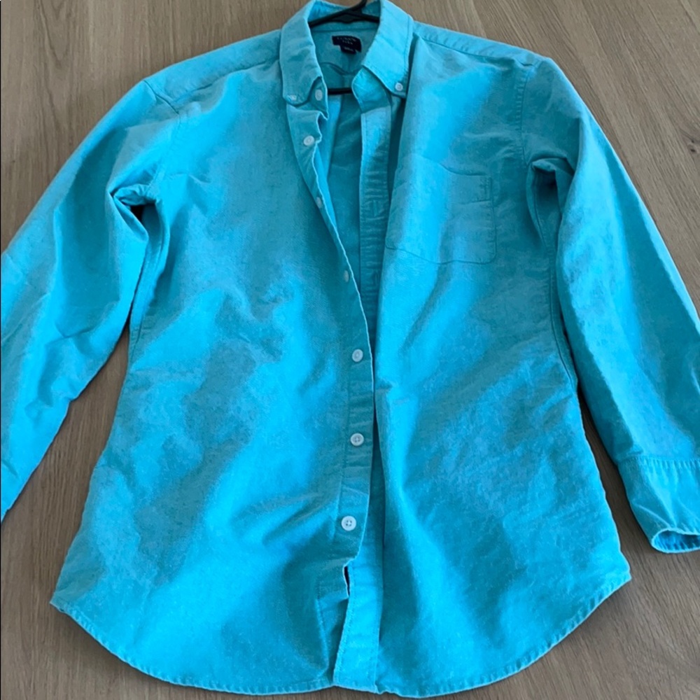 J. Crew stretch Oxford in mint green